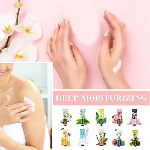 Miniatura 2 de Paquete de 10 fragancias naturales de plantas para manos secas, crema hidratante para el cuidado de las manos, loción de manos, juego de regalo