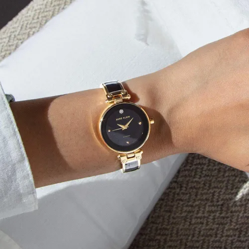 Miniatura 30 de Anne Klein Reloj de pulsera con esfera de diamantes genuinos