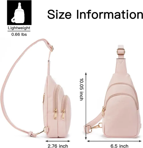 Miniatura 153 de Telena Riñonera pequeña para mujer, de cuero, cangureras, bolsa de pecho para mujer