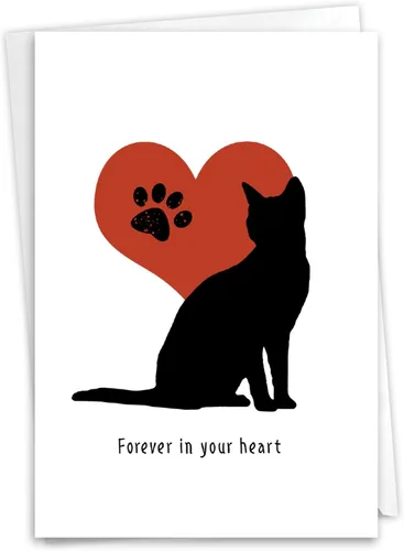 Miniatura 9 de NobleWorks Tarjeta de felicitación de condolencias para mascotas con sobre de 5 x 7 pulgadas (1 tarjeta) Furever In Our Heart - Cat C10066BPSG