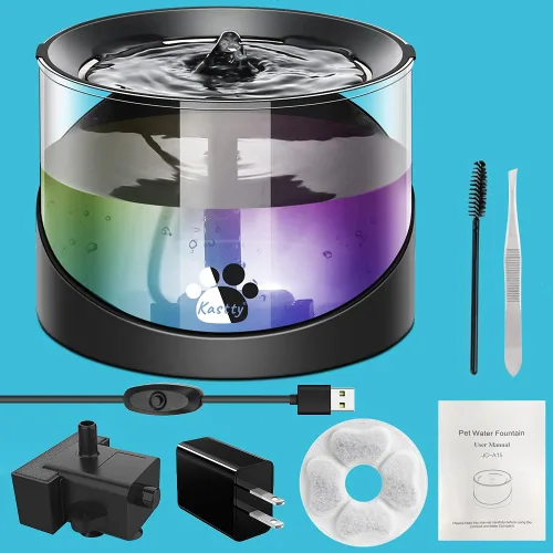 Miniatura 7 de Kastty Fuente de agua para gatos, fuente de agua para gatos en interiores, dispensador de agua para gatos de 2.2 L/74 onzas, súper silenciosa, bomba