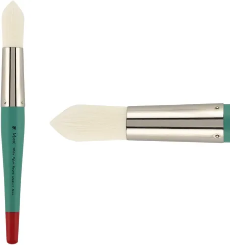 Miniatura 14 de Creative Mark Art Supplies - Pincel de pintura de filamento sintético para murales grandes, color blanco - Filbert #30 - Suministros para artistas