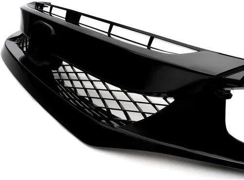 Miniatura 8 de G-PLUS Parachoques delantero capó parrilla de malla parrilla con ceja compatible con Honda Civic Sedan 2019-2020 Type-R estilo negro