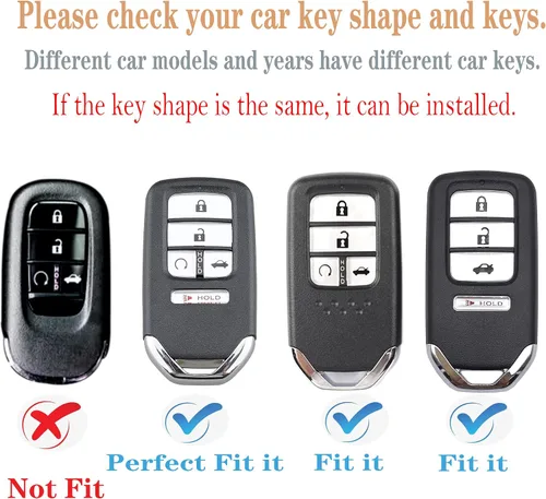 Miniatura 2 de Kirsnda Funda para llavero Honda, con llavero, TPU suave para proteger la carcasa de la llave del coche, compatible con Civic Accord Pilot CR-V Azul