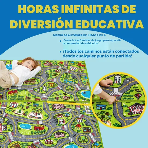 Miniatura 3 de JOYIN Alfombras de juego para niños, alfombra de vida urbana, alfombra duradera para juegos de simulación de ciudad, alfombra para niños pequeños