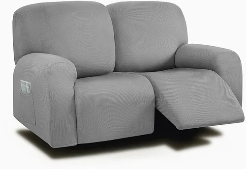 Miniatura 49 de ULTICOR Fundas para Sofá Reclinable de 8 Piezas, Fundas Elásticas de Hilo Teñido para Sofá Reclinable de 3 Cojines, Fundas Deslizables para Sofá