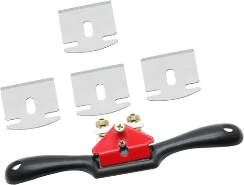 Jiozermi Portavoces ajustables de 9 pulgadas con 4 hojas de metal de repuesto, plano de carpintería, cepilladora manual para artesanos de madera,