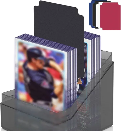 Miniatura 4 de KKU Cajas de cartas con 4 cajas de tarjetas Acylic con cierre magnético, caja de almacenamiento para tarjetas coleccionables que se adapta a más