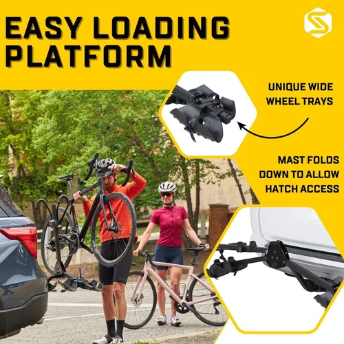 Miniatura 5 de Saris All Star 2 - Soporte para enganche de bicicleta con plataforma segura y fácil de cargar, brazos ajustables, enganche universal, bandejas