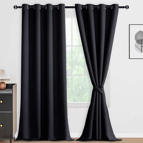 Miniatura 120 de DWCN Cortinas 100% opacas de 84 pulgadas de largo para dormitorio con forro negro, paneles de cortina de ventana de doble capa con aislamiento Azul