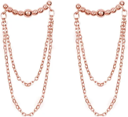 Miniatura 8 de SLUYNZ Aretes colgantes de plata de ley 925 para mujer, aretes colgantes de borla, bolas pequeñas