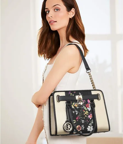 Miniatura 62 de Dasein Bolsos de mano de dos tonos para mujer, bolsos de hombro de cuero vegano, bolsa grande con cartera a juego