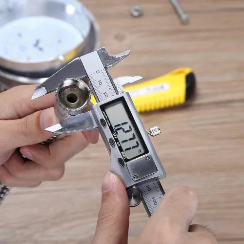 Miniatura 7 de Herramienta de medición de calibrador digital, micrómetro digital de calibre Vernier de acero inoxidable con pantalla LCD grande, herramienta