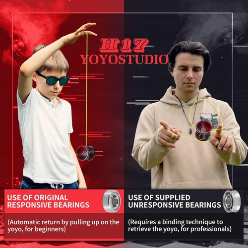 Miniatura 4 de YOYOSTUDIO Yoyo Profesional Responsivo Yoyo H17, Yoyos de Metal de Doble Propósito para Niños Principiantes, Yo-yo No Responsivo con Rodamiento