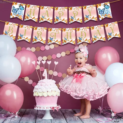 Miniatura 9 de KatchOn, Cartel grande de mariposa de feliz cumpleaños – NO DIY Cartel de mariposa de feliz cumpleaños Cartel de feliz cumpleaños de hadas
