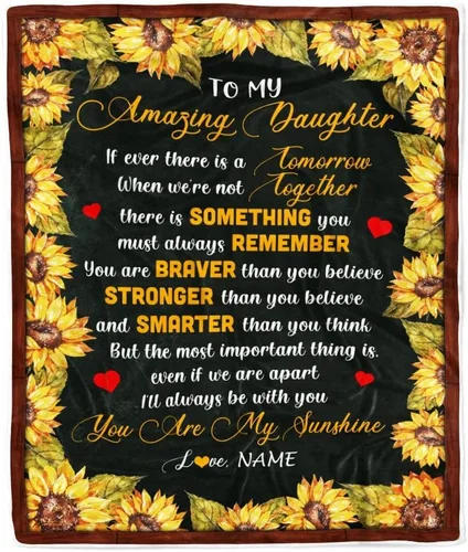 Miniatura 10 de Manta personalizada con texto en inglés «To My Amazing Daughter from Mom Dad Lion Never Forget I Love You Daughter», manta de forro polar