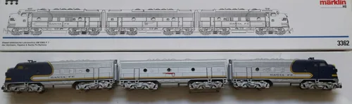 MARKLIN HO TODO FUNDIDO METAL SANTA FE DIESEL ELÉCTRICO GM EMD-F7 LOCOMOTORES TRIO 3362