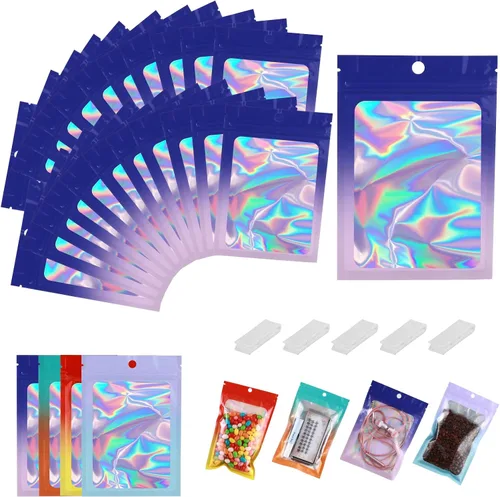 Miniatura 9 de 400 bolsas de Mylar resellables de 4 x 5 pulgadas, color negro, para almacenamiento de alimentos, bolsa resellable de Mylar con ventana transparente