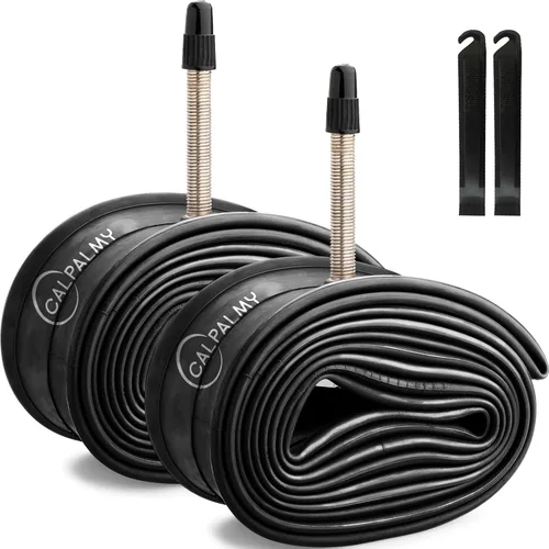 CALPALMY Paquete de 2 tubos de bicicleta 700c, 700 x 35/43c, válvula Schrader y válvula Prseta, compatible con 700x35C 700x36C 700x37C 700x38C