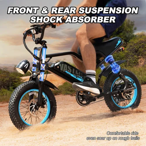 Miniatura 6 de AVDLBIKE Bicicleta eléctrica, bicicleta eléctrica de 16 pulgadas con neumáticos gruesos para adolescentes/adultos, bicicleta eléctrica pequeña