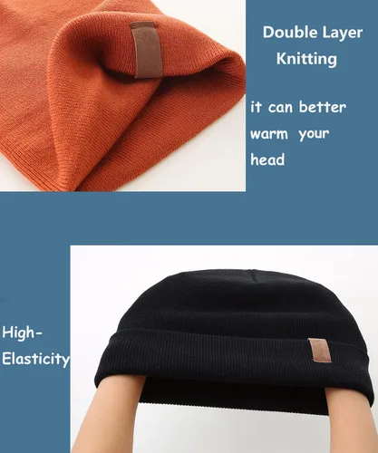 Miniatura 4 de LMLALML 2 gorros para mujer, cálido, suave, mejorado, para invierno, unisex, con puños