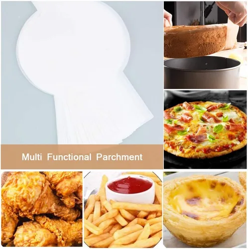 Miniatura 5 de 100 forros circulares precortados para tartas, hojas de papel pergamino antiadherentes de 9 pulgadas para hornear pasteles, horno holandés, freidora