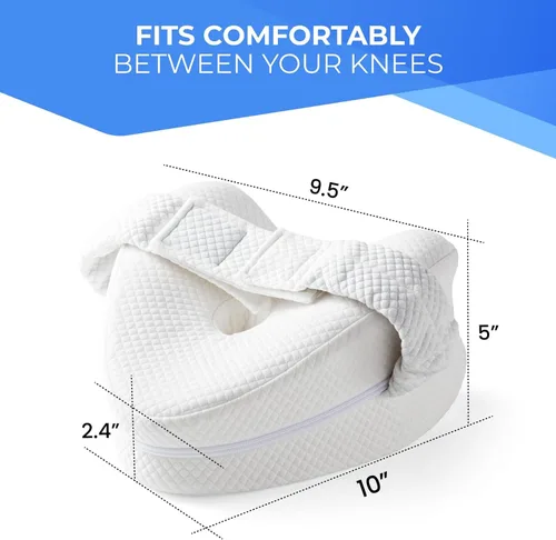 Miniatura 2 de Almohada de rodilla de espuma viscoelástica para personas que duermen de lado, dolor de cadera con correa ajustable, almohada entre las piernas