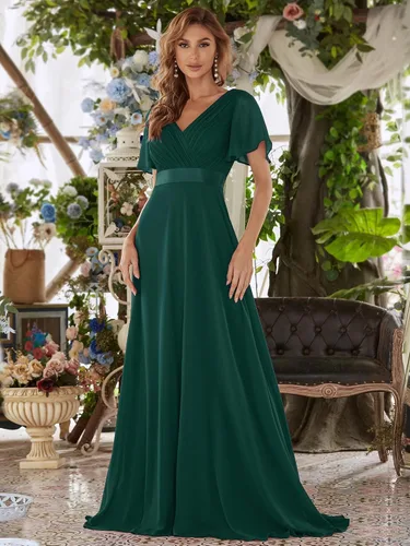 Miniatura 4 de Ever-Pretty - Vestido largo de noche con escote en V y manga corta para mujer, modelo 09890