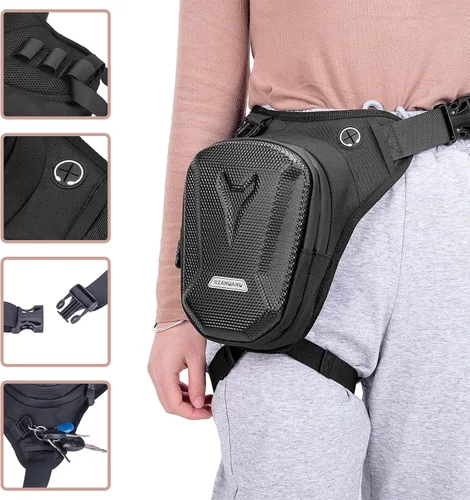 Miniatura 4 de Riñonera para motocicleta, bolsas de pierna caída, para hombres y mujeres, ciclismo, ciclismo, táctica, muslo, bolsa de almacenamiento
