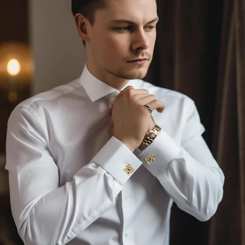 Miniatura 3 de Sogee Gemelos chapados en oro de 18 quilates de cristal negro para hombre, cuadrados, elegantes, gemelos para negocios, bodas, fiestas, regalo único