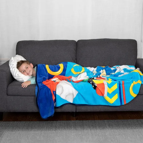 Miniatura 2 de Franco Ropa de cama para niños, manta de felpa súper suave, 62 x 90 pulgadas, Sonic The Hedgehog Sonic el erizo