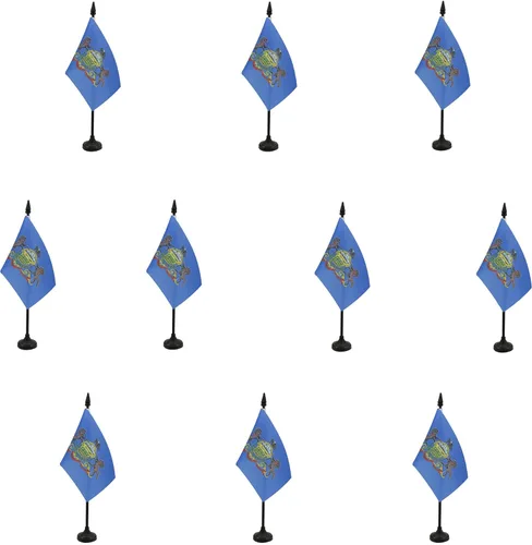 Miniatura 59 de Bandera de mesa de Colorado de 4 x 6 pulgadas, bandera de escritorio del estado de Colorado de EE. UU., 5.9 x 3.9 in, palo y base de plástico negro