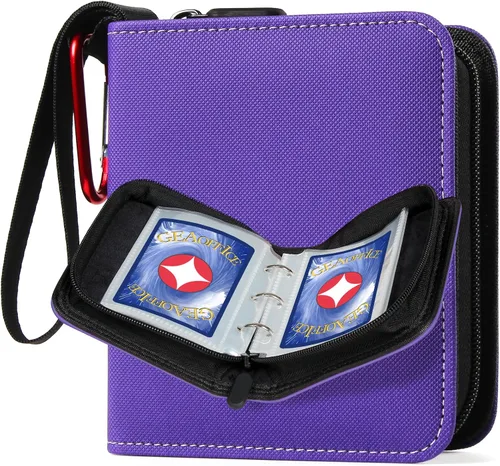 Miniatura 16 de GEAoffice Carpeta de tarjetas de bolsillo de tamaño mini, álbumes coleccionables súper ligeros y pequeños para 80 tarjetas, 1 carpeta de carga