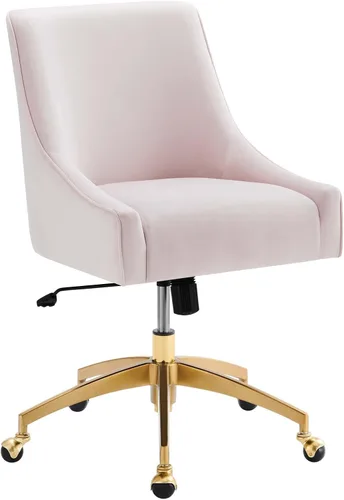 Miniatura 12 de Modway Discern Performance - Silla de oficina giratoria de terciopelo en color azul claro
