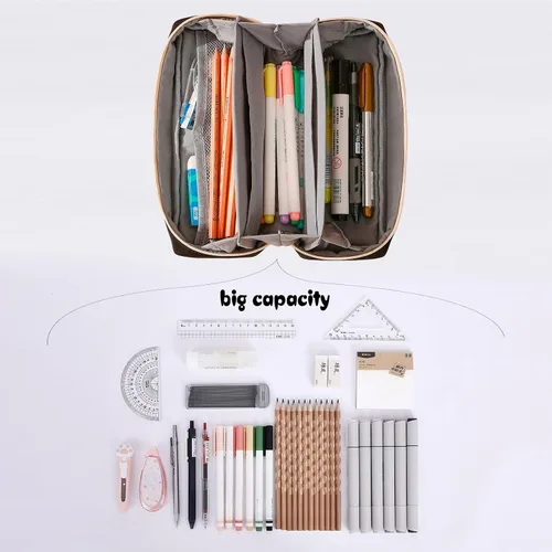 Miniatura 4 de QIANPA - Estuche organizador pequeño con cremallera, bolsa ligera estética, bolsa negra para hombres y mujeres