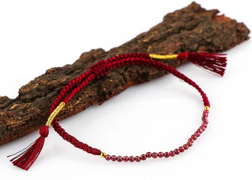 Miniatura 2 de Thecraftman - Pulsera trenzada de cuentas naturales, cristales energéticos, regalo para ella, pulsera de protección de hilo trenzado de mano