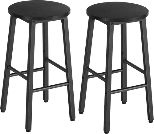 HOOBRO Taburetes de bar, taburetes de bar, juego de 2, taburetes de bar de altura de mostrador, taburetes de bar de 24.8 pulgadas para isla de