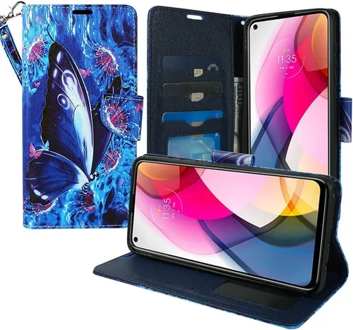 Miniatura 3 de Zase Moto G Stylus 5G - Funda tipo cartera de piel sintética para mujer, diseño bonito con función atril, ranura para tarjeta de identificación