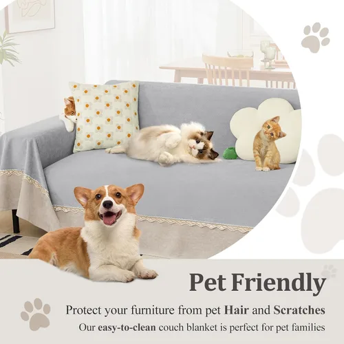 Miniatura 4 de Foreate Funda de sofá impermeable para mascotas, extra ancha, resistente al agua, funda seccional para sofá, lavable para 3 cojines, protectores