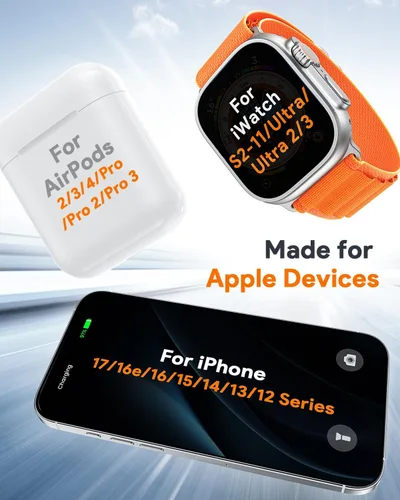 Miniatura 3 de Estación de carga 3 en 1 para Apple compatible con soporte de cargador Magsafe para iPhone 17, 16, 15, 14, 13, 12, estación de carga inalámbrica