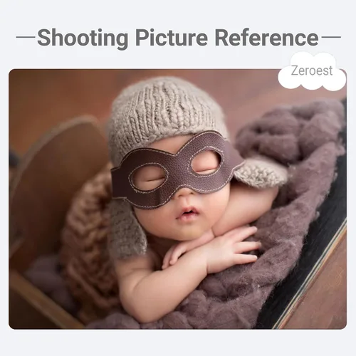 Miniatura 5 de Zeroest Accesorios de fotografía para bebé, sombreros de piloto, trajes de sesión de fotos, disfraz de ganchillo para niño y niña, sombrero de punto