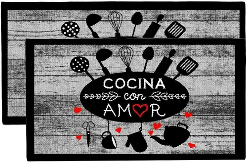 Miniatura 4 de Kashi Home Alfombra de cocina, alfombra de área impresa, piso duradero, tapete para puerta, alfombra antideslizante de granja, respaldo de látex
