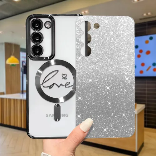 Miniatura 324 de ZONRW - Funda para Samsung Galaxy S22 Ultra magnética, para mujeres y niñas, cubierta trasera suave, lujosa, con corazón de amor, bling, degradado