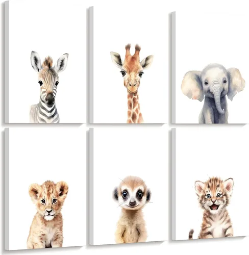 Miniatura 19 de Joocrise Juego de Arte de Pared de Camiones para Niños Set de 6 Decoración de Pared en Lienzo de Vehículos Camiones Arte de Pared de Construcción