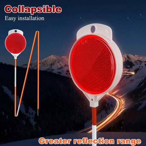 Miniatura 4 de 5 piezas de marcadores reflectantes para entrada, 48 pulgadas de reflectante para entrada en postes, estacas de nieve de fibra de vidrio anaranjadas