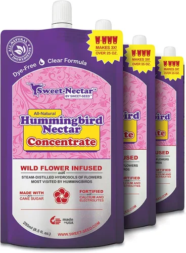 Miniatura 8 de sweet-seed Néctar de colibrí, concentrado (8.5 onzas), hace 3 veces el volumen, prolonga la vida útil del néctar para comederos de colibríes