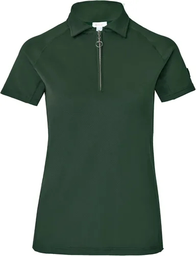 HORZE Tiana Equestrian - Polo de entrenamiento de manga corta con malla para mujer