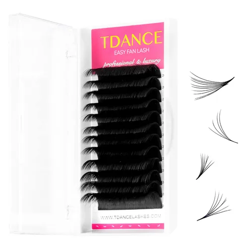 Miniatura 8 de TDANCE - Extensiones de pestañas con volumen y forma de abanico, rizado C CC D DD J B L, 0.03-0.12 mm de grosor, pestañas con volumen