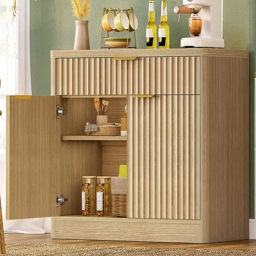 Miniatura 15 de TEENFON Armario de despensa de 43 pies de alto con 4 puertas, armario de cocina con 6 estantes de puerta, armario de almacenamiento-despensa
