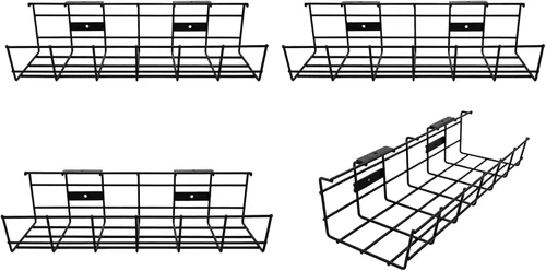 Miniatura 11 de Under Desk Cable Management- 1 Pack Cord Organizer. Metal Wire Cable Management Tray for Office, Studio and Home. Super Sturdy Under Table Cable
